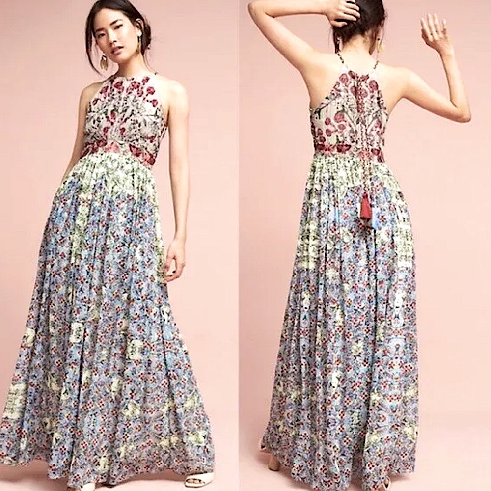Anthropologie Bhanuni by Jvoti Beaded Maxi Dress